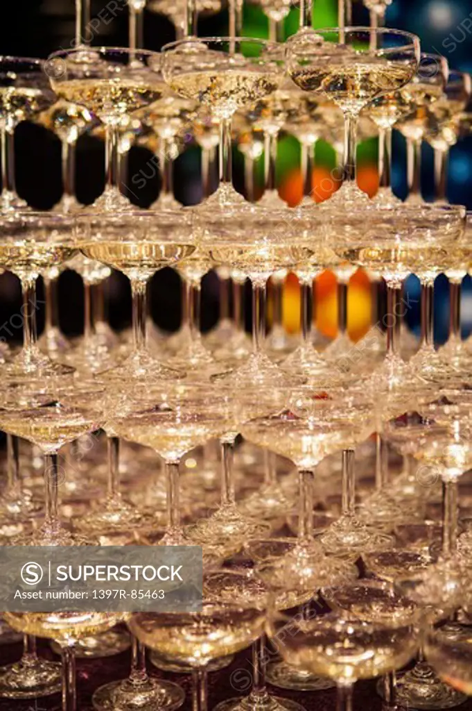 Stacked champagne glasses