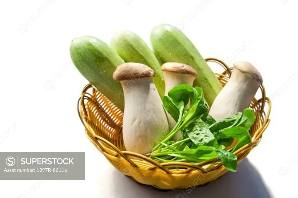 Edible Mushroom, Courgette, Vegetable,