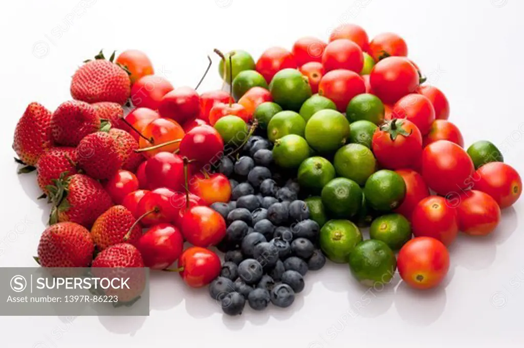 Strawberry, Cherry, Blueberry, Kumquat, Tomato, Fruit,