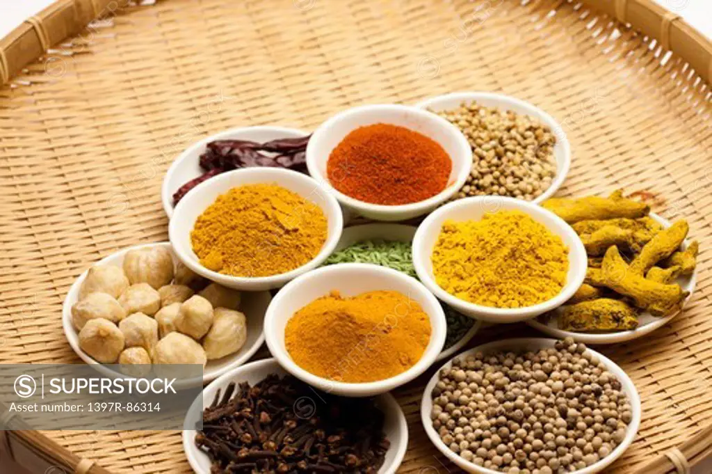 Spice, Turmeric powder, Chili Pepper, Curry Powder, Curcuma, Chickpea, Clove, White Peppercorn, Fennel, Chili,