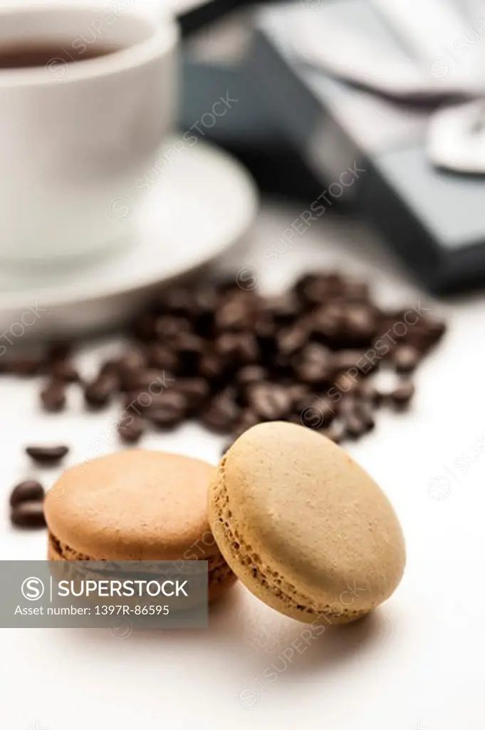 Macaroon, Coffee, Dessert,