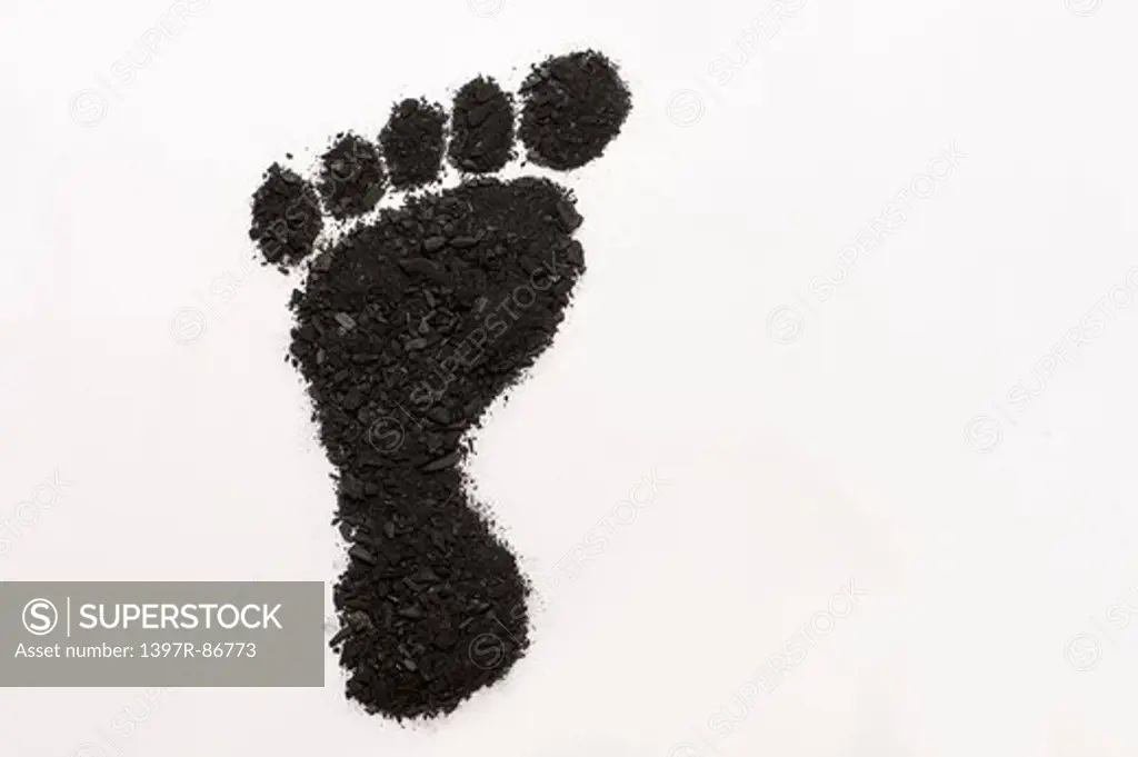 Coal dust arranged into carbon footprint