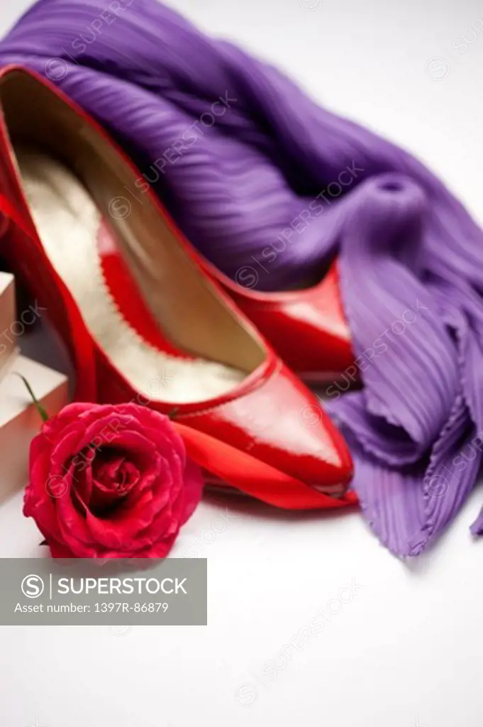 High heels with rose and scarf