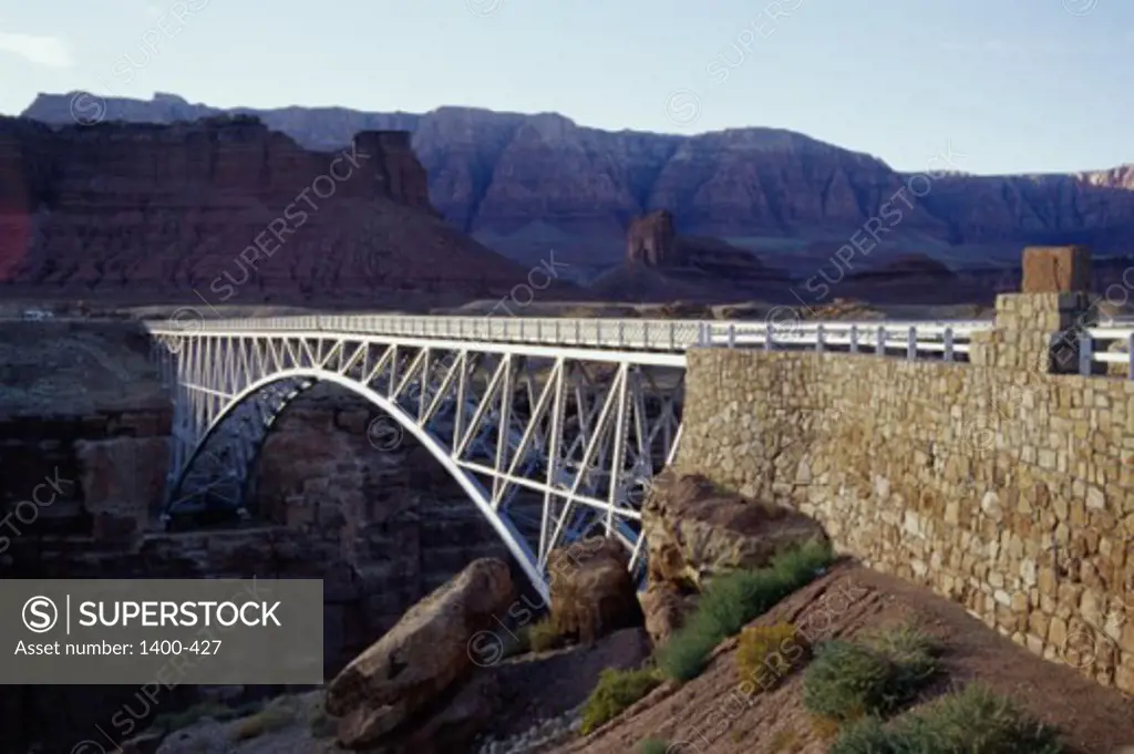 Arch bridge across a river, Navajo Bridge, Grand Canyon National Park, Arizona, USA