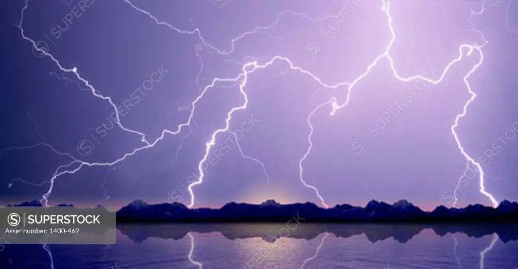Lightning in the sky