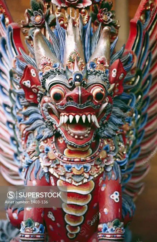 Details of a dragon statue, Bali, Indonesia