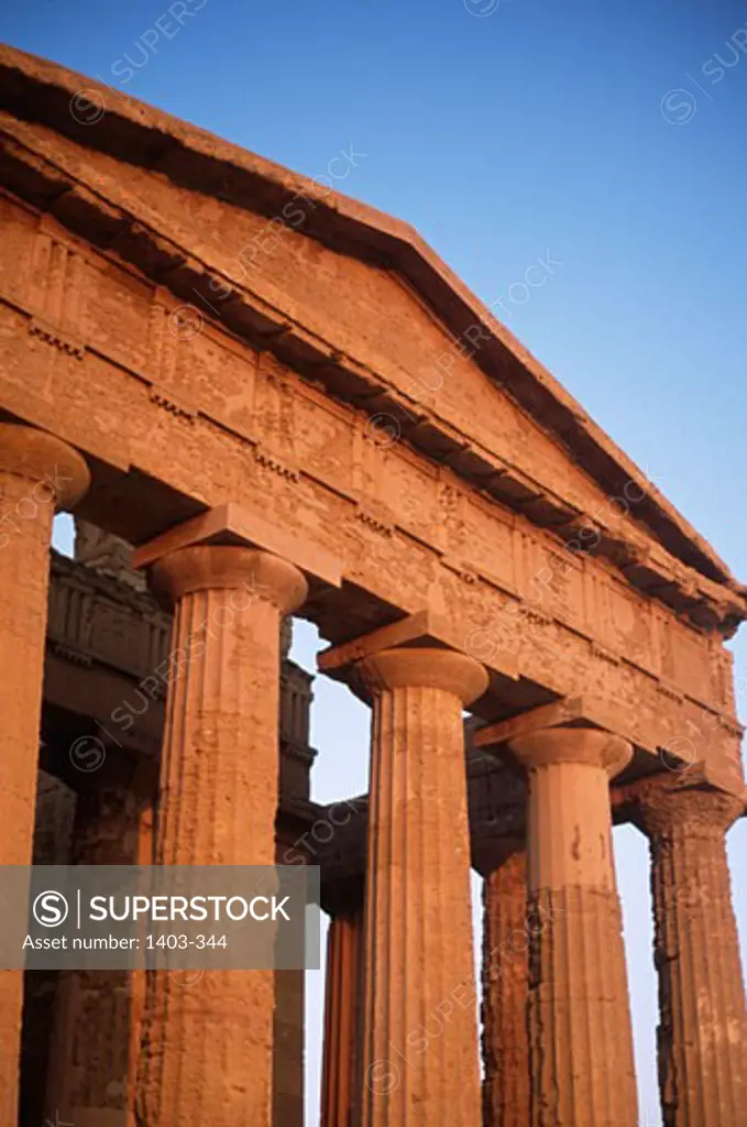 Ruins of a temple, Valley Of Temples, Agrigento, Sicily, Italy