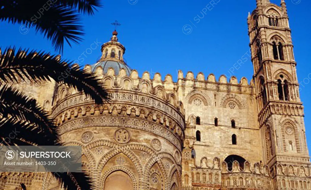Low angle view of a cathedral, Palermo Cathedral, Palermo, Sicily, Italy