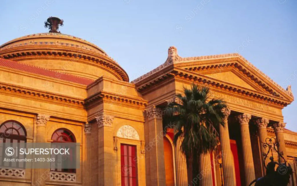 Facade of a theater, Teatro Massimo, Palermo, Sicily, Italy