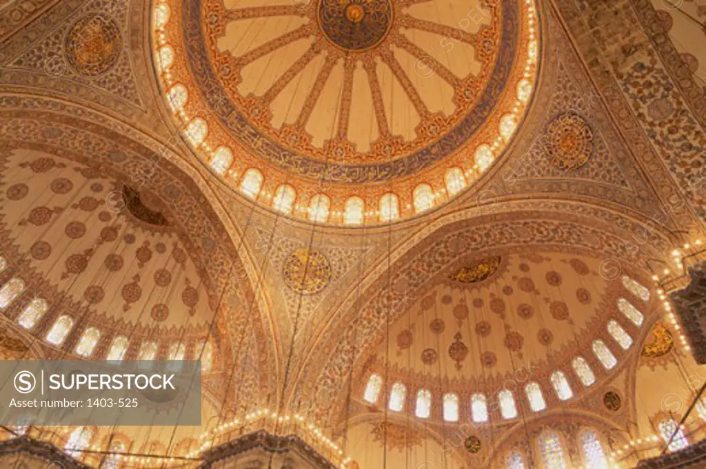 Interior of the Blue Mosque, Istanbul, Turkey