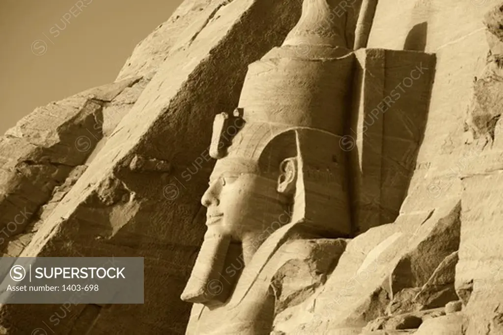 Egypt, Abu Simbel, Great Temple of Ramses II on shores of Lake Nasser, UNESCO World Heritage Site