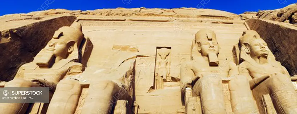 Egypt, Abu Simbel, The Great Temple of Ramses II on shores of Lake Nasser