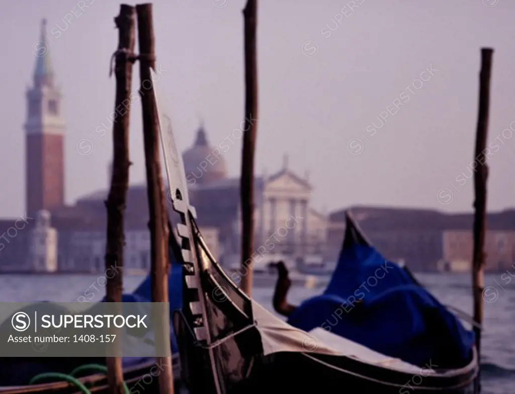 Gondolas San Giorgio Maggiore Venice Italy 