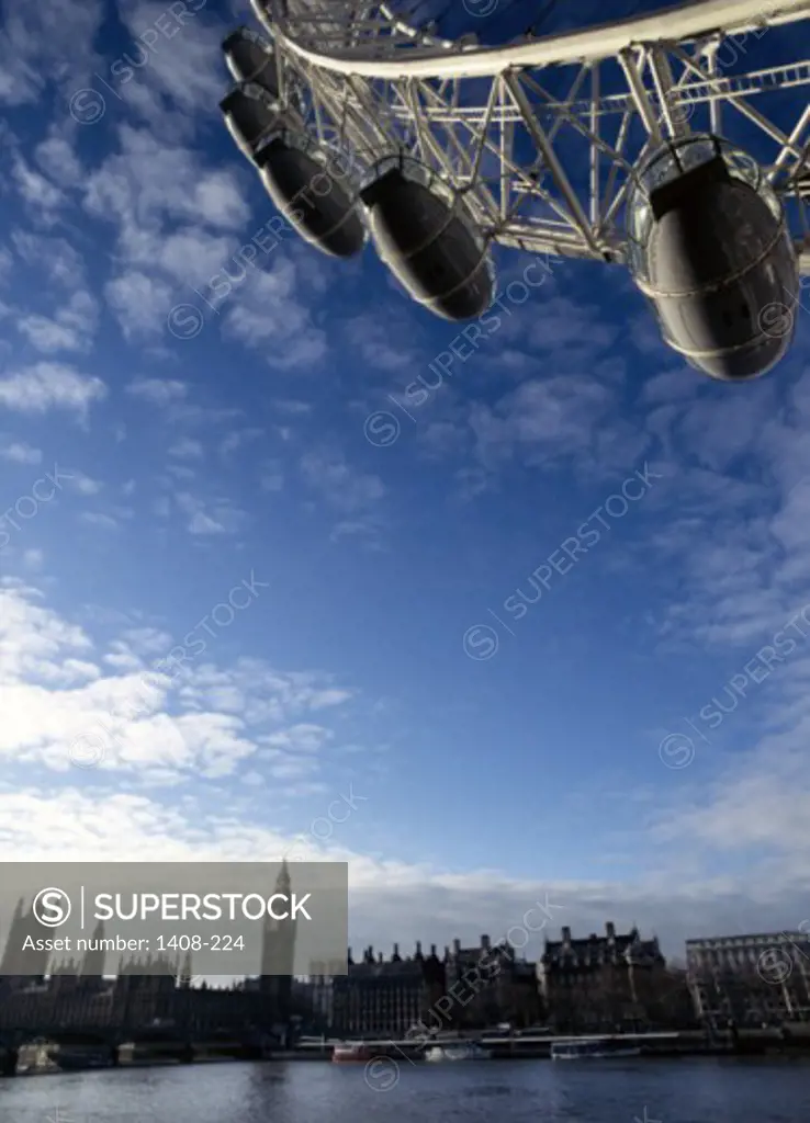 Low angle view of the London Eye, London, England