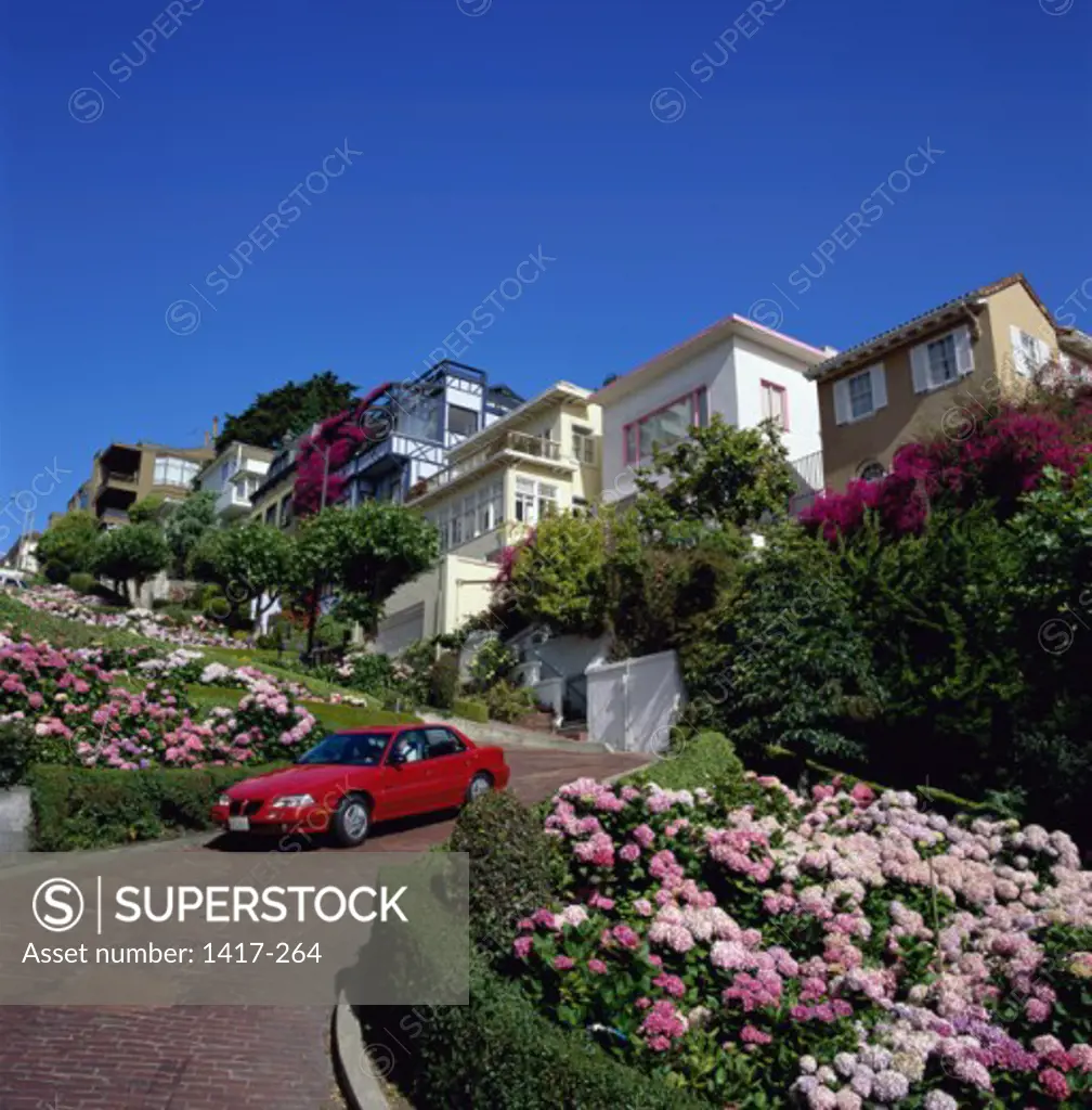Car on Lombard Street, San Francisco, California, USA