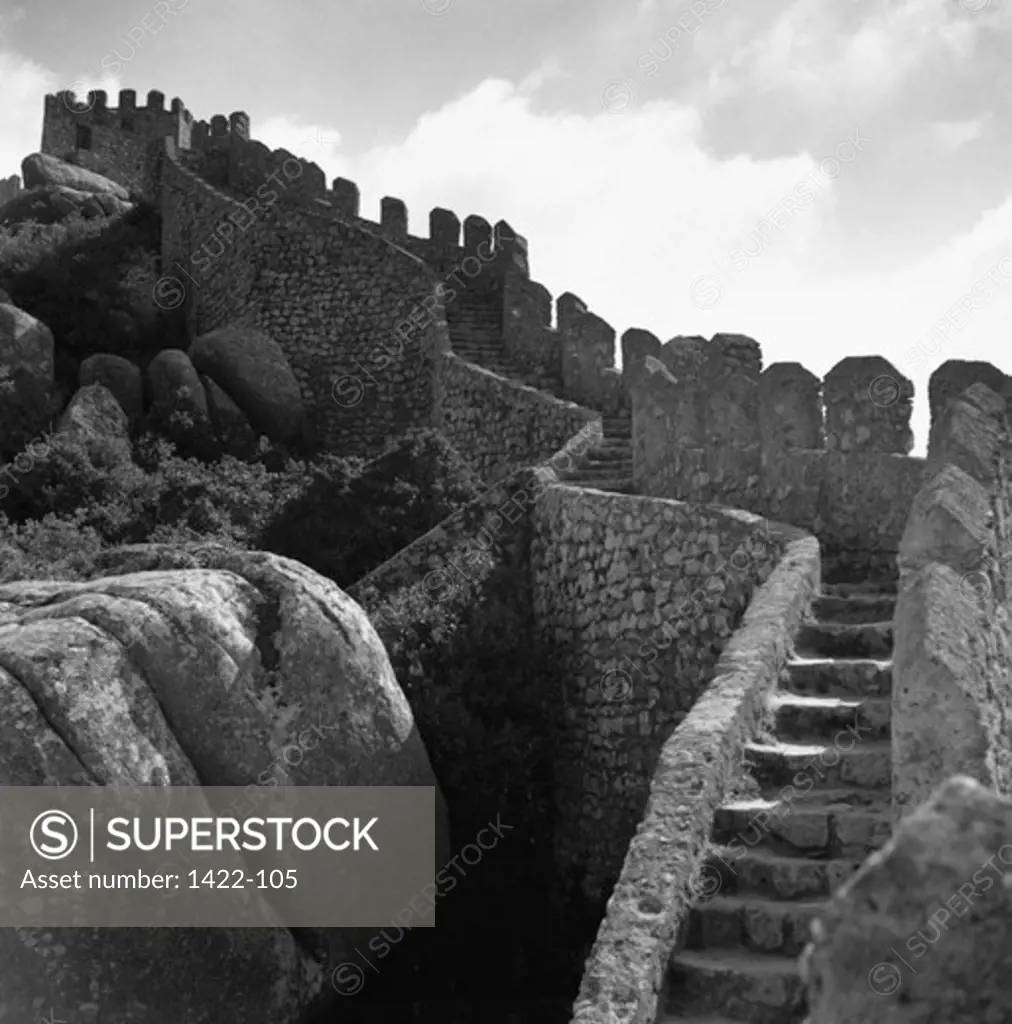 Low angle view of a castle, Castelo Dos Mouros, Sintra, Portugal