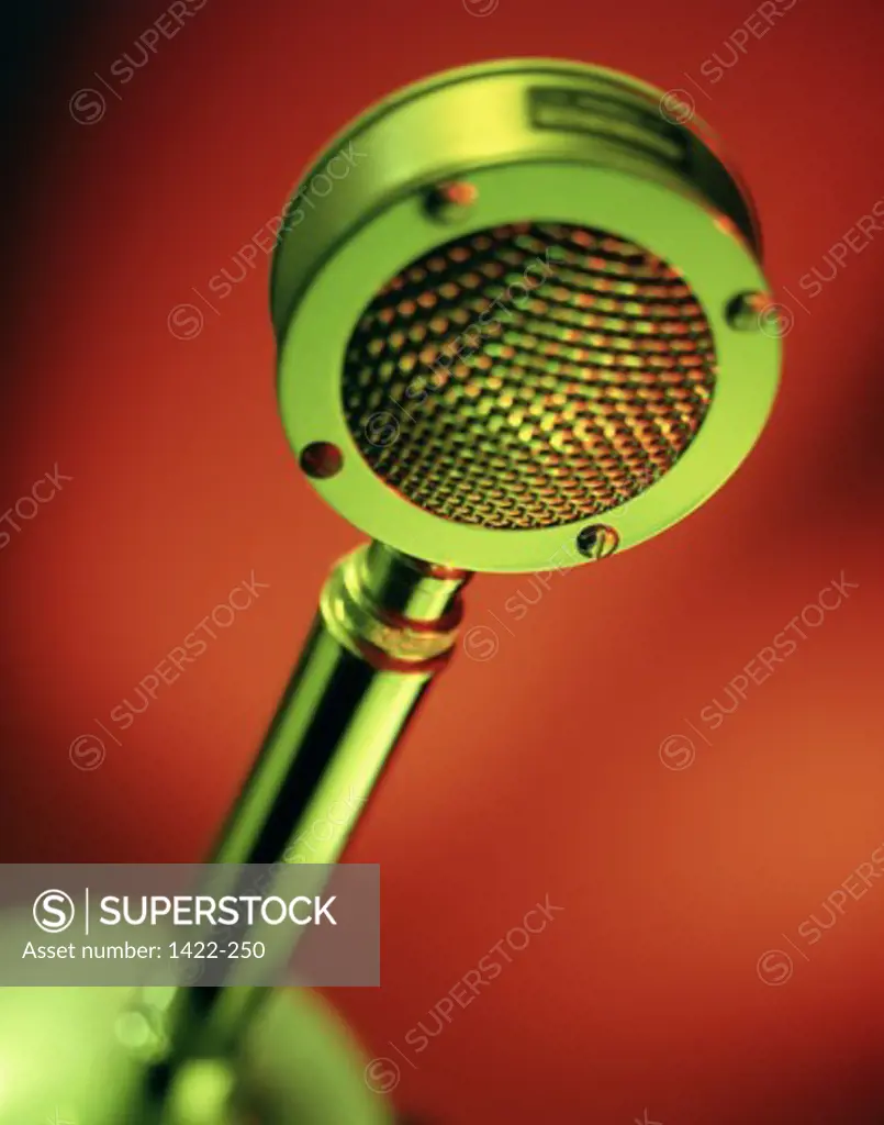 Close-up of a radio broadcasting microphone