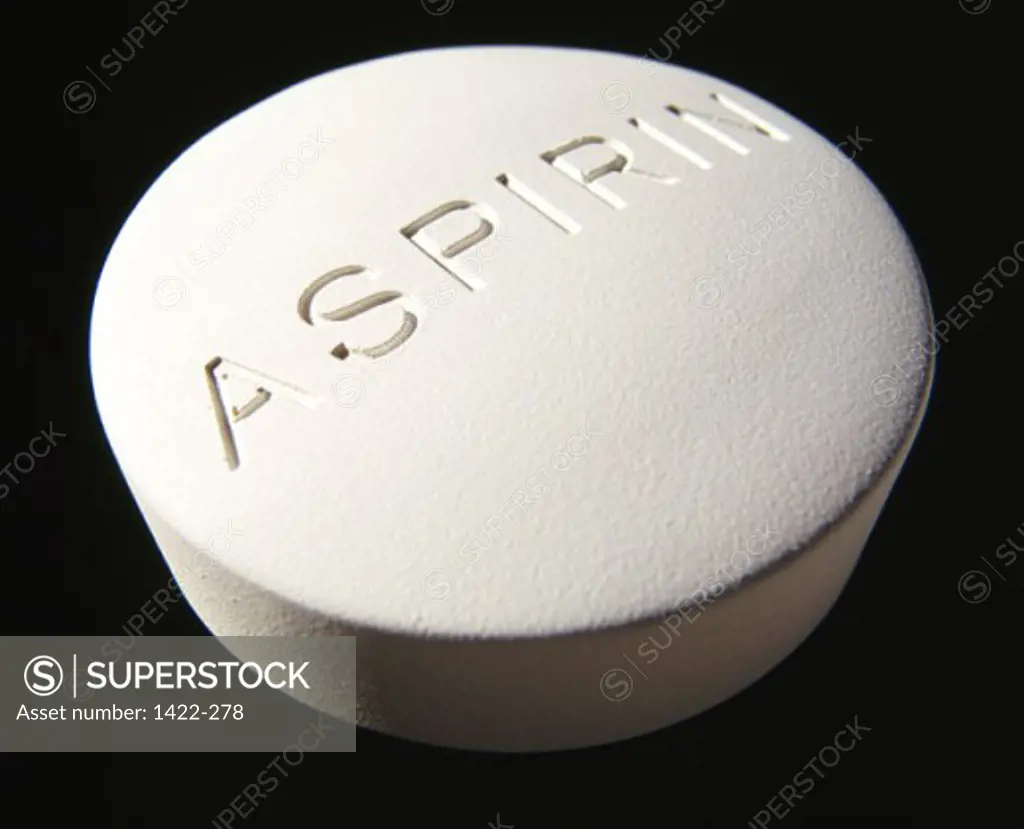 Close-up of an aspirin pill