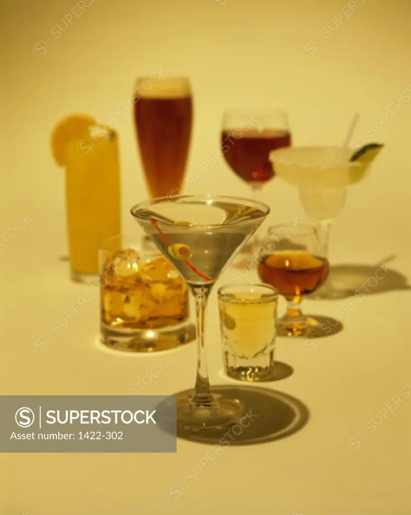 Close-up of alcoholic beverages