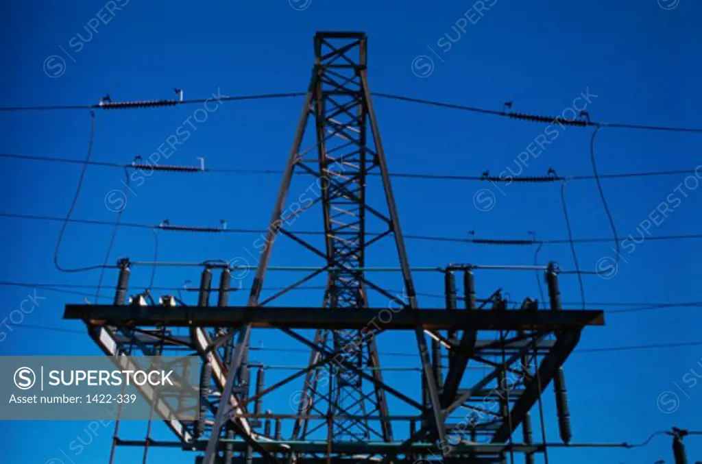 Low angle view of an electricity pylon