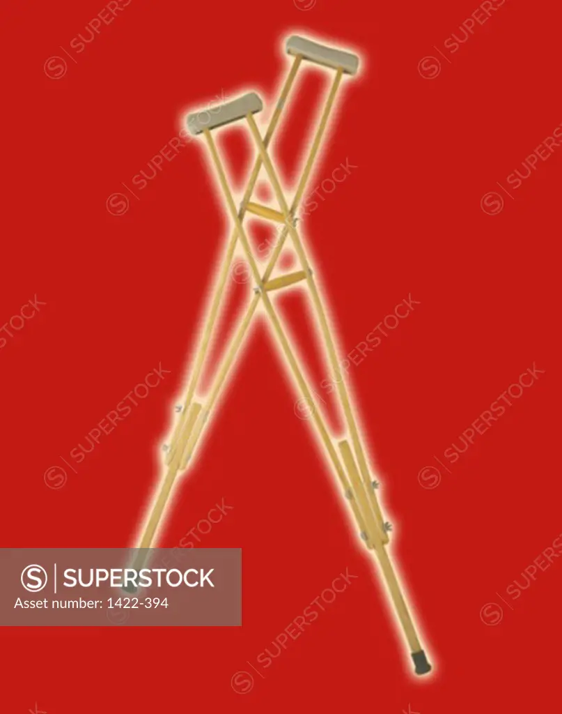 Close-up of two crutches