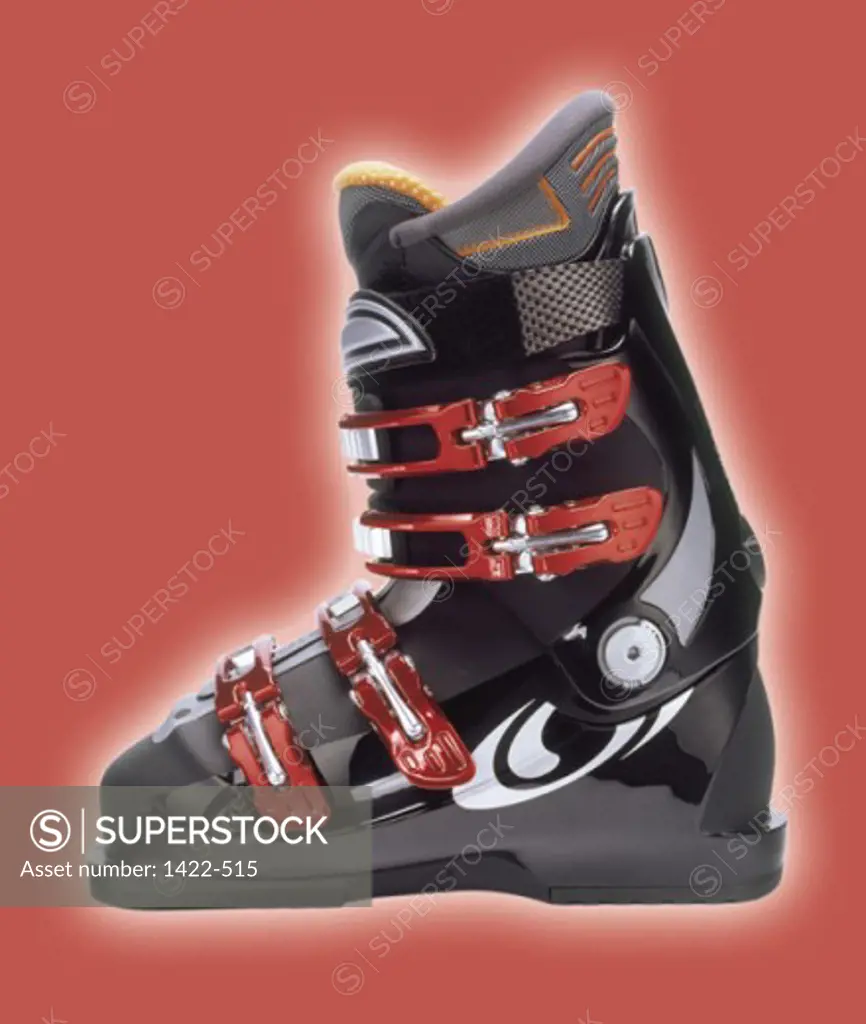 Close-up of a ski boot