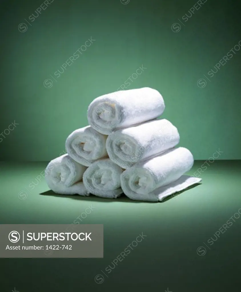 Stack of rolled up towels