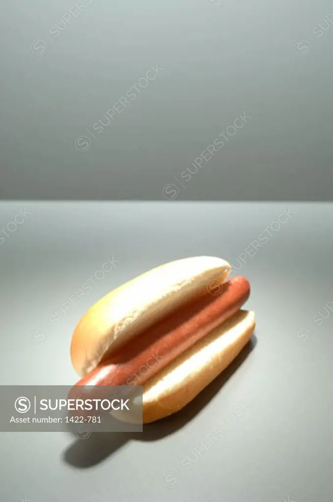 High angle view of a hotdog
