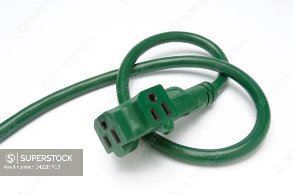 Green electrical power cord and plug