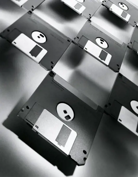 Close-up of floppy disks