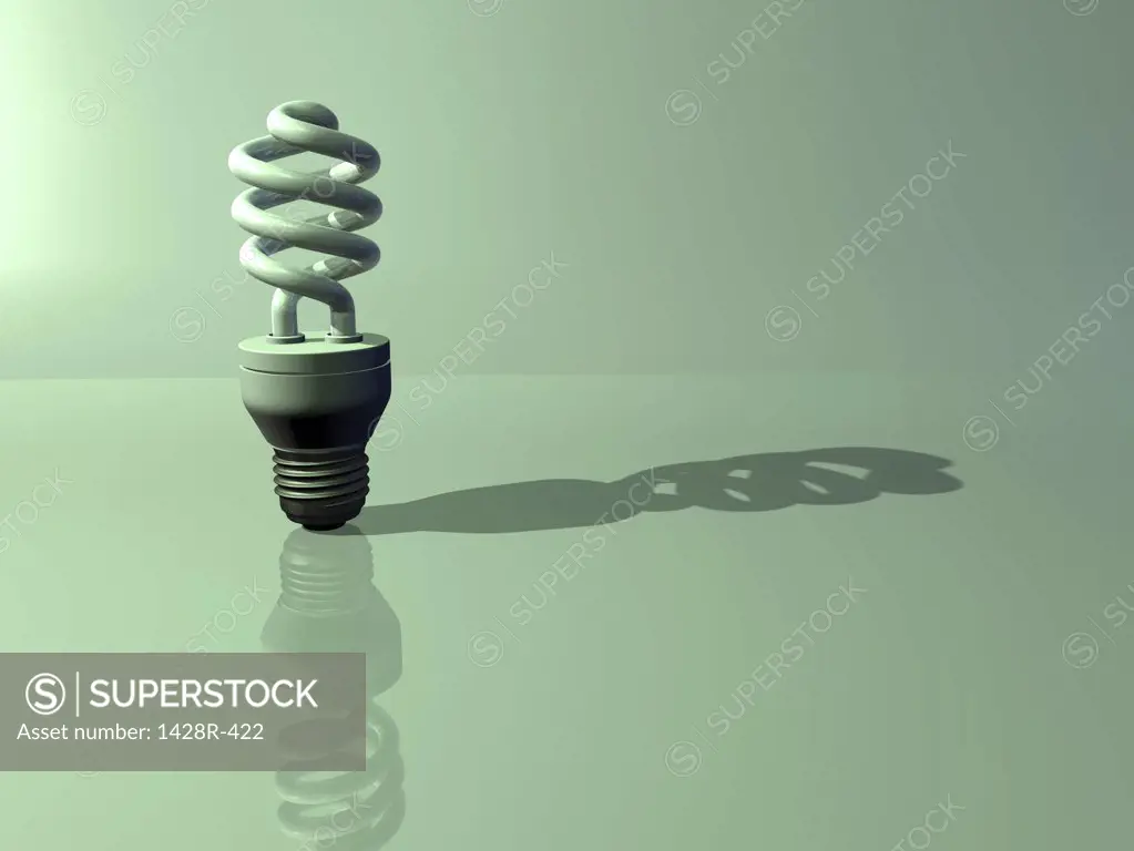 Fluorescent Light Bulb, Digitally Generated Image by Hank Grebe