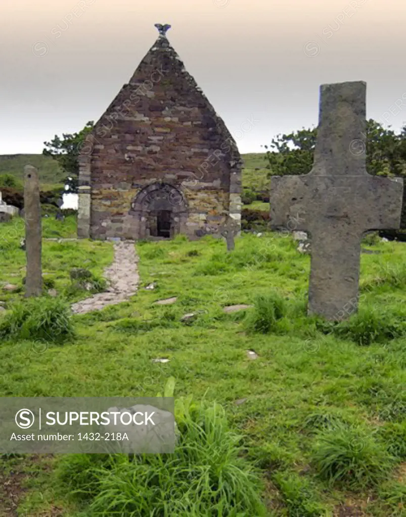 Old ruins of a church, Kilmalkedar, County Kerry, Ireland