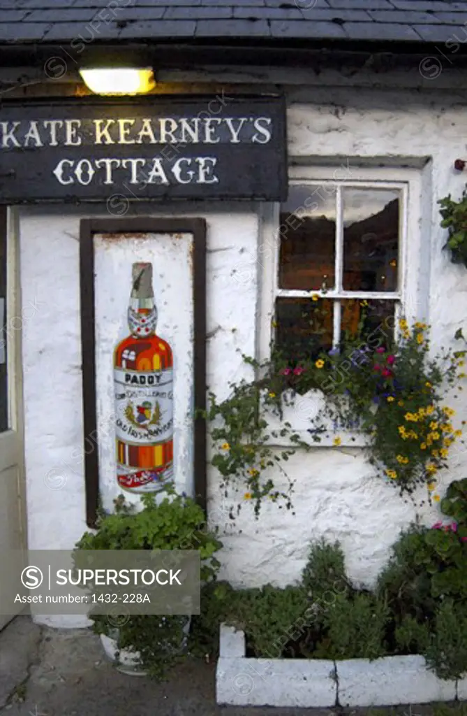 Potted plants in front of a restaurant, Kate Kearney's Cottage, Ireland