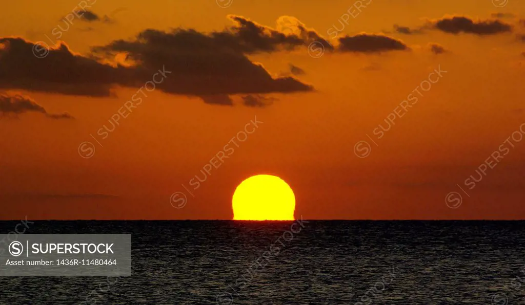Sunset over Florida Bay, Key Lardo.