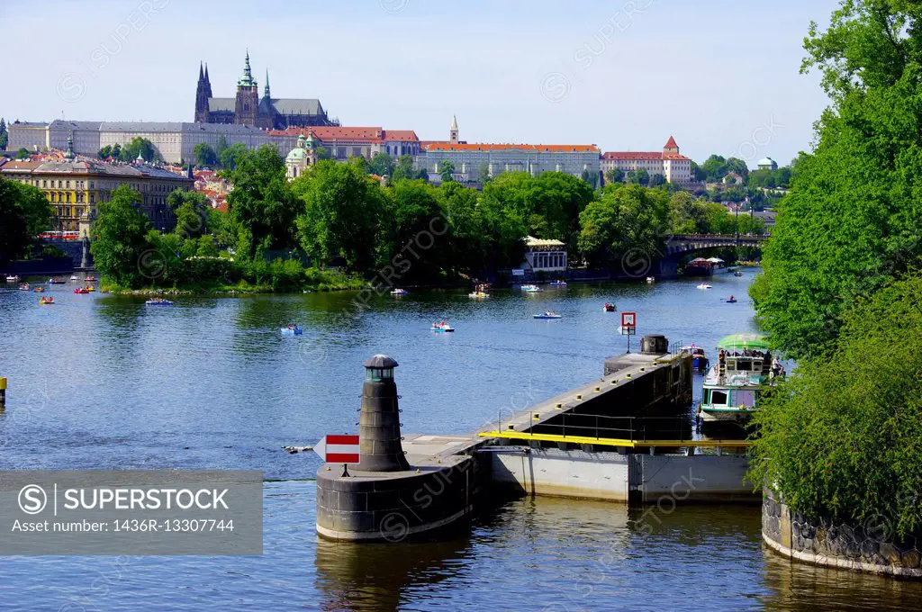 The Vultava River, Prague, on a Sunday afernoon.