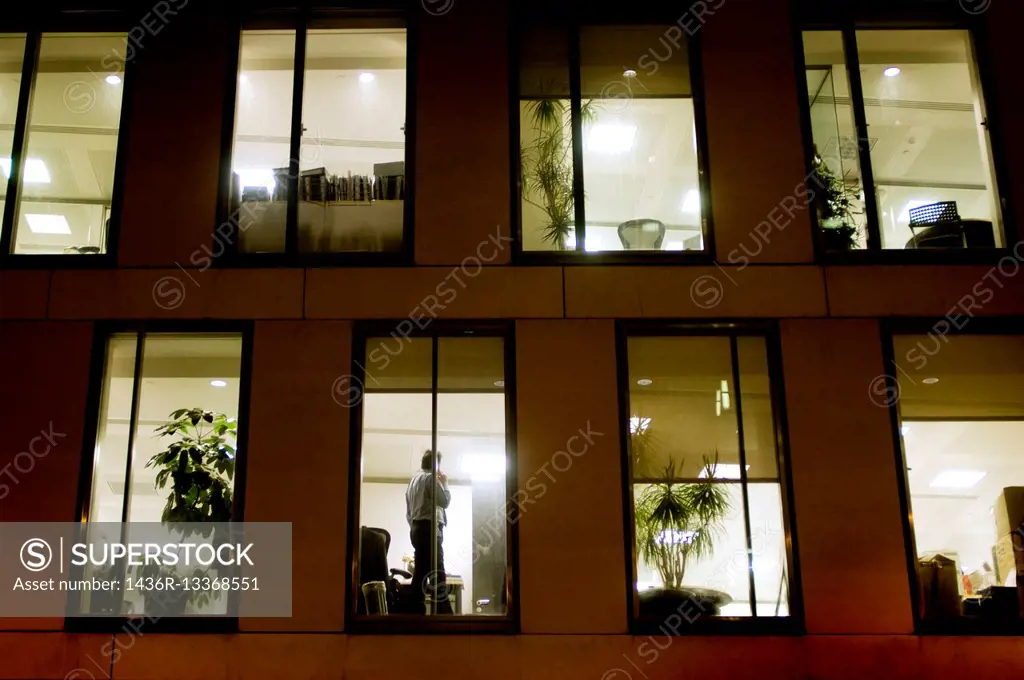 Office building facade with windows. London, England