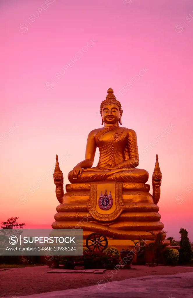 Golden Buddha statue at the Big Buddha Monument, Island Phuket, Thailand.