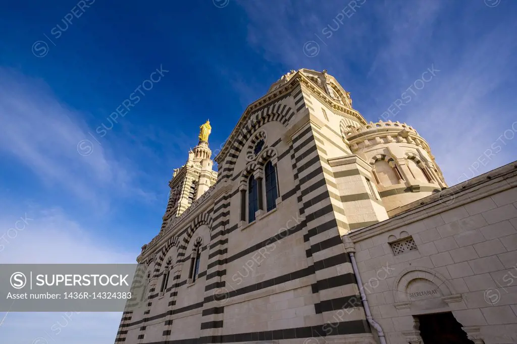 The Notre Dame de la Garde basilica in Marseille France Europe.
