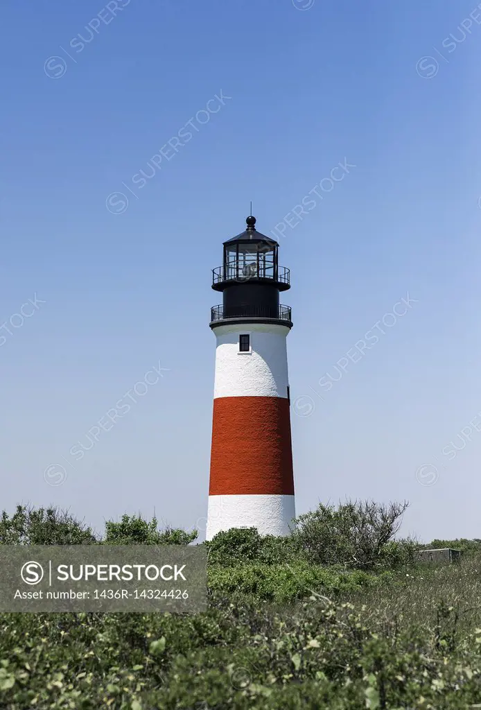 Sankaty Lighthouse in Siasconset, Nantucket, Massachusetts, USA,.