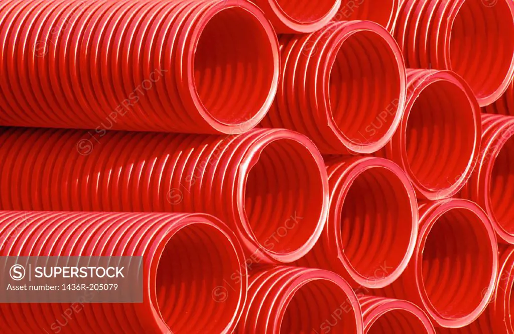 Plastic tubes for the covering of underground electric and telephone lines