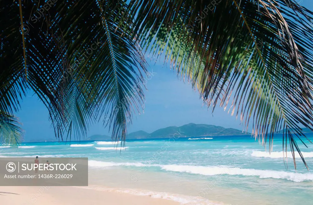 Long Bay beach. Tortola Island. British Virgin Islands. West Indies. Caribbean