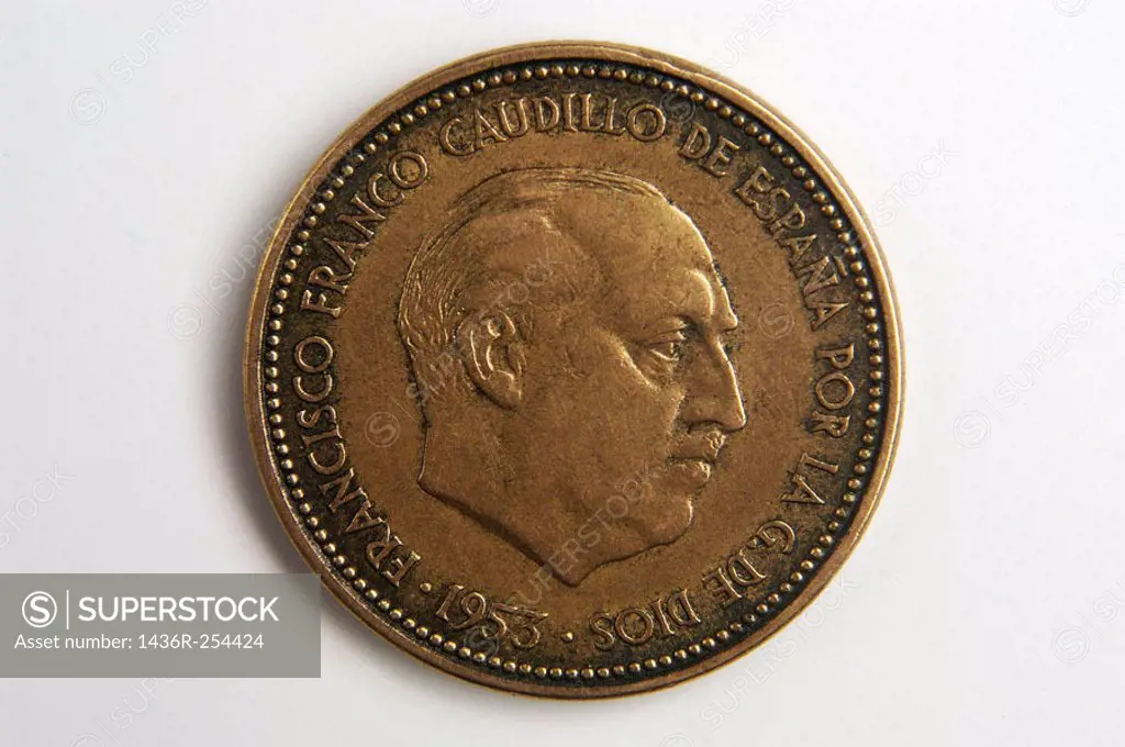 2´5 pesetas coin (Spain, 1953) with portrait of Francisco Franco (1936-1975)