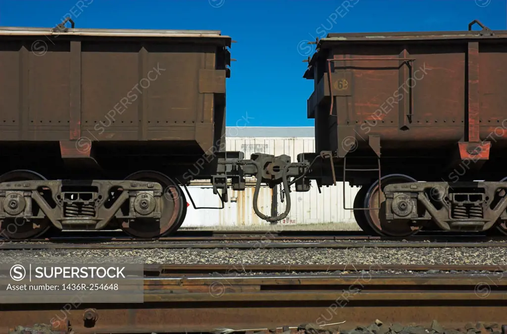 Railway freight wagons.