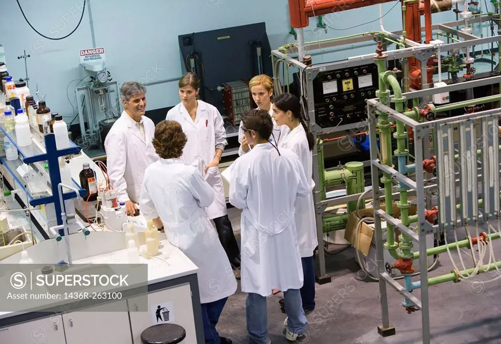 Polytechnic School, University of the Basque Country, Donostia, Gipuzkoa, Basque Country. Students, Distillation towers, Laboratory of Industrial Chem...