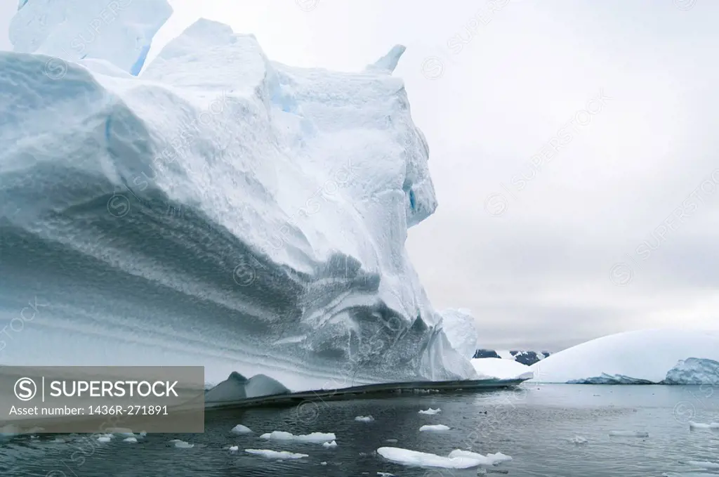 Antarctica, Antarctic Peninsula, Lemaire Channel, Icebergs near Pleneau Island.