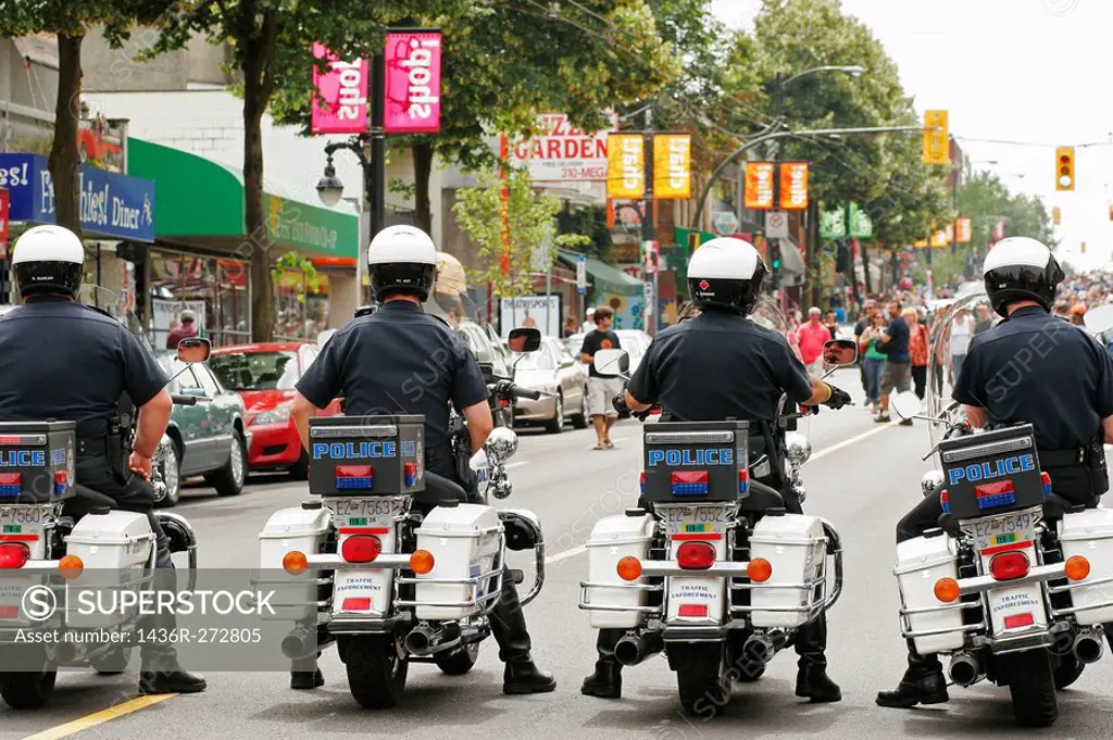 Police on motorcycles in Vancouver, Canada