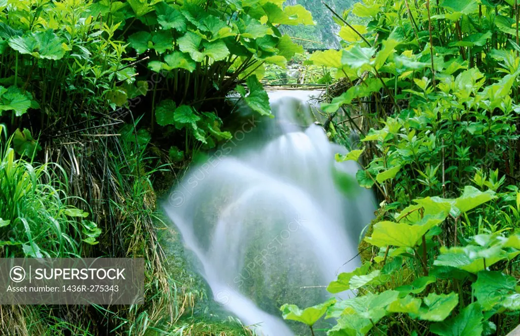 Waterfall in Plitvice Lakes National Park. Croatia
