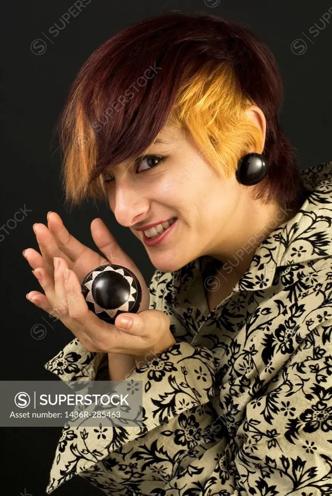 Woman holding ball