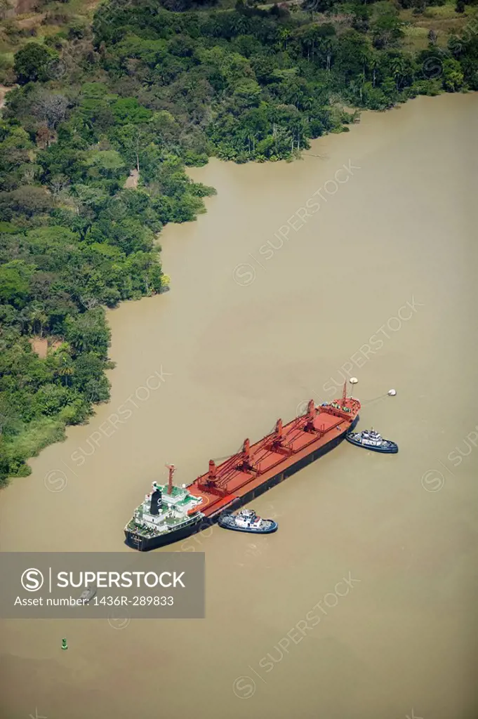 Bulk Food Ship, Culebra (Gaillard) Cut, Panama Canal, Republic Of Panama