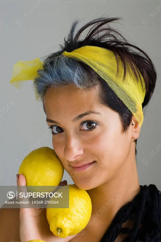 Woman with lemons